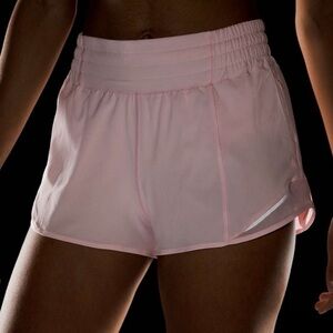 Lululemon Hotty Hot High Rise Atheltic Shorts Strawberry Milkshake Pink 12 NWT